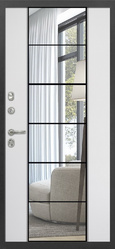 Купить межкомнатную дверь Палермо DESIGN с зеркалом, 16 мм в СПб