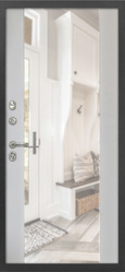 Купить межкомнатную дверь ДК-20 DESIGN с фальш фрамугой с зеркалом в СПб